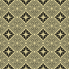 Elegant Floral and Geometric Vector Pattern Seamless Classic Damask