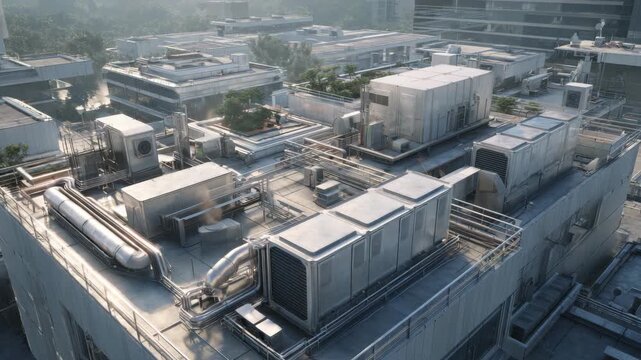Clean Rooftop HVAC System in Urban Area
