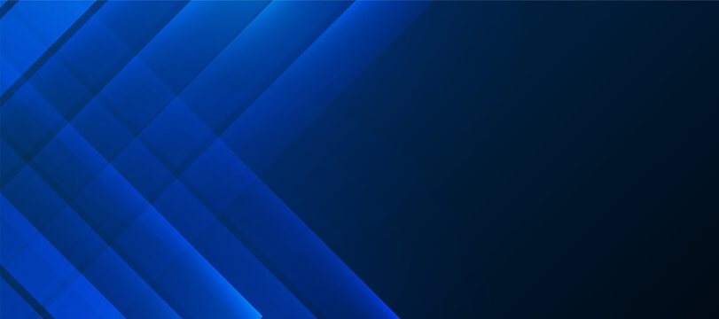 Modern abstract gradient dark navy blue banner background. blue banner background with modern dynamic stripes and lines pattern.Suit for cover, poster, banner, brochure, header, website