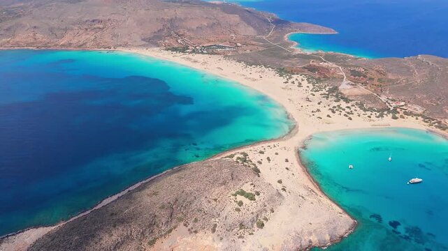 Greece Peloponnese Elafonisos Island Simos Beach Drone Footage