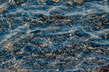 pattern of blue ocean water with small waves