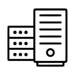 Server — Outline SVG Icon for Data Storage, IT Infrastructure & Cloud Systems