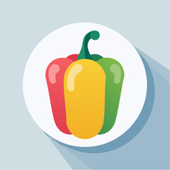 Vibrant Pepper Trio: A Colorful Vegetable Icon for Healthy Eating and Culinary Design