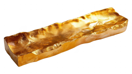 Elegant gold-colored transparent sculpture with a smooth finish and unique contours