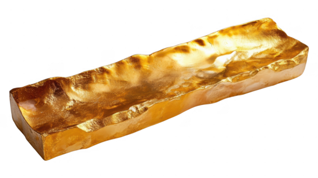 Elegant gold-colored transparent sculpture with a smooth finish and unique contours