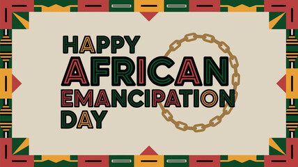 Naklejka premium Happy African Emancipation Day Chain Break Freedom Celebration