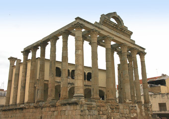 Merida. The Temple of Diana (Spanish: Templo de Diana) is a Roman temple built in the 1st century.
