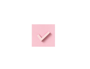 Pink square checkbox with a checkmark