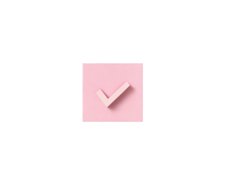 Pink square checkbox with a checkmark