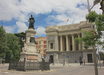 The west façade Casón del Buen Retiro. The Casón del Buen Retiro is an annex of the Museo del Prado complex in Madrid