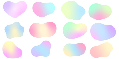 Gradient abstract blobs collection for modern design
