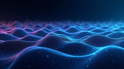 Abstract glowing waves of light background blue