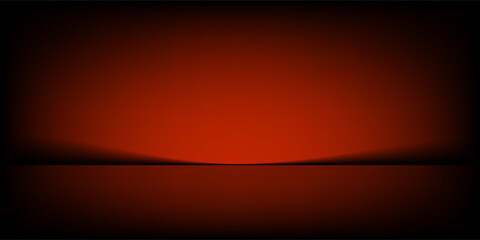 Studio interior with carbon fiber texture. Modern carbon fiber textured red black interior with light. Background for mounting, product placement. Vector background, template, mockup