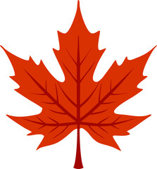 Nature Flat Style Red Maple Leaf Icon