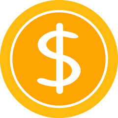 Flat Style Coin Icon Money Finance Currency Symbol