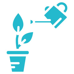 Watering Plants Vector Icons
