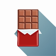 Delicious Indulgence: An Artistic Rendering of a Milk Chocolate Bar Ready to be Savored