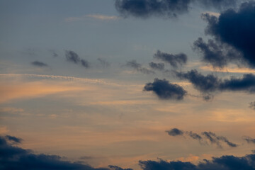 Blue skies sunset