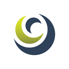 Abstract Interlocking Crescent Moon Shapes Circle Logo © Irfan Afandi