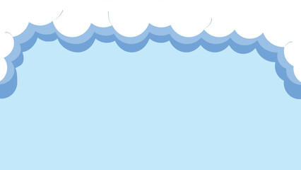 Clouds floating in the sky, with shades of blue and fluffy white, offer a serene backdrop and plenty of open space.