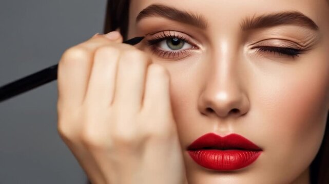 Refined elegance step-by-step application of precise eyeliner for a captivating eye makeup technique