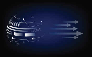 Abstract futuristic technology background with glowing digital elements, cyber interface, and circuit flow, perfect for innovation, communication, data systems, and sci-fi networks