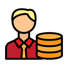 Data Manager Vector Filled Icon Design
