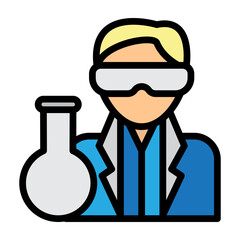 Lab Technician Vector Filled Icon Design
