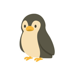 Cute cartoon penguin with big eyes and orange beak, perfect for kids