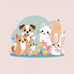 Obraz premium cat and dog