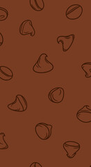 Brown-toned Chocolate Chip Pattern with Varied Shapes and Outlines.