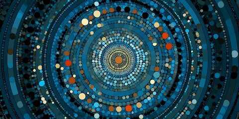 A mesmerizing blue spiral vortex pulsates with colorful dots and light