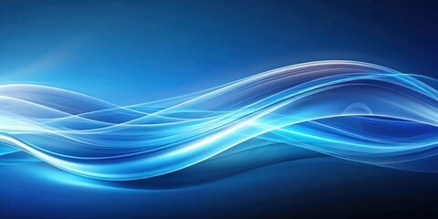 Fototapeta premium Abstract Blue Wave Flowing Design Serene and Dynamic Background for Modern Technology and Digital Art Projects