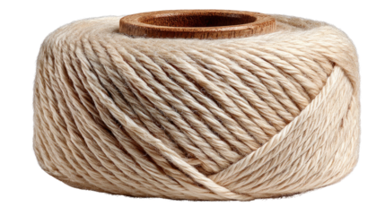 Spool of Twine: Close-up of a meticulously wound spool of twine, revealing the natural texture of the fibers and the craftmanship involved.