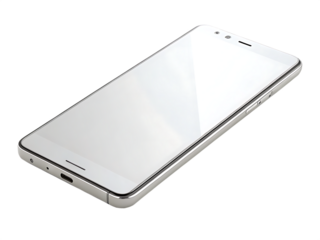 Generic Smartphone with a Blank White Screen for App Mockup, PNG Transparent Image

