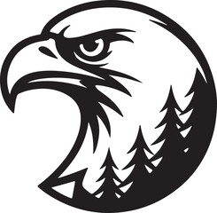 A tribal eagle head vector illustration is a striking silhouette design, often used for a logo or a tattoo, symbolizing wildlife and nature