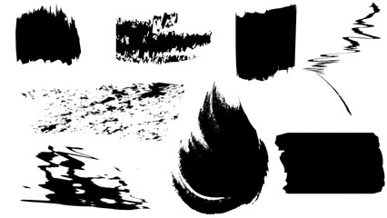 Assorted Grunge Brush Strokes and Ink Stains Set


