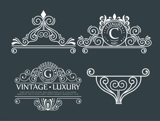 Vintage Logo Set: Elegant Flourishes and Monograms