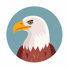 Obraz premium Majestic Bald Eagle Illustration in Circular Frame Symbolizing Freedom and American Spirit