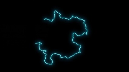 Austrian state Upper Austria Abstract Futuristic Concept Neon Map Animation 4k	