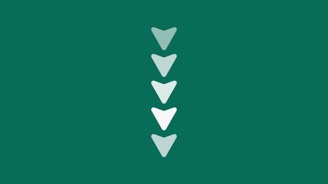 Downward Movement Arrow Animation &ndash; Warning and Download Icon on cyan color background