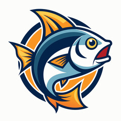 Fototapeta premium Bait Lure Fish Hook Fishing Angler logo design inspiration