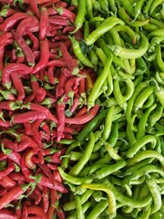 red and green chili peppers