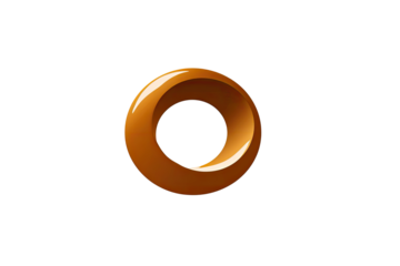 A stylized, rounded, solid-colored ring,  light-brown/tan in hue.  A subtle, slightly raised texture