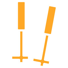 Ski Sticks Vector Icons