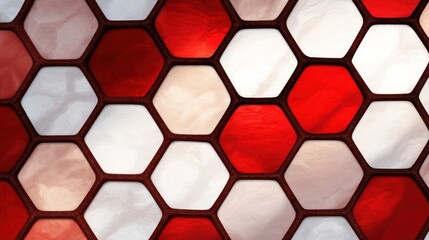 Geometric Pattern of Red and White Hexagons on a Smooth Surface