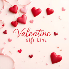 Valentines gift line background