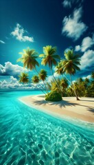Obraz premium Tropical Paradise with Turquoise Waters