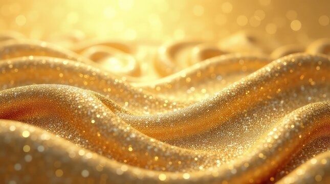Gilded Fabric Waves Sparkle gold texture - Powered by Adobe