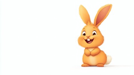 Obraz premium Cute cartoon rabbit illustration.